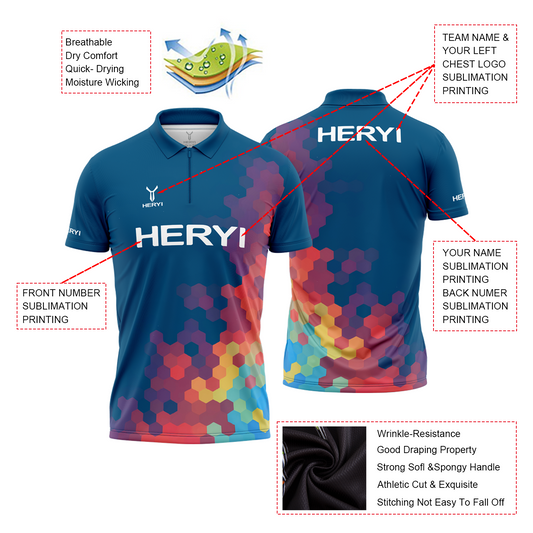 Custom Men's Golf Polo T-Shirts Short Sleeve Plain Polyester V-Neck Printed Logo Casual Style Plus Size Knitted Fabric
