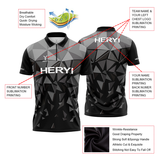 Custom All Over polo Shirt Printing Sport Running Athletic Mesh Moisture Wicking 100% Polyester Sublimation Polo Shirt