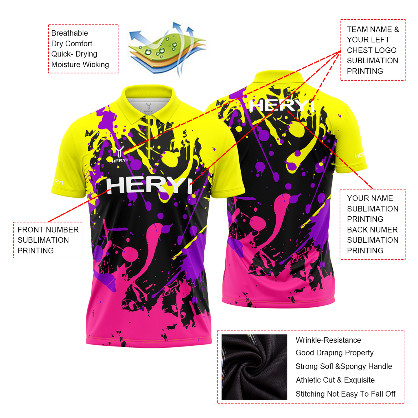 Customized breathable and quick-drying short-sleeved printed motorcycle racing jersey