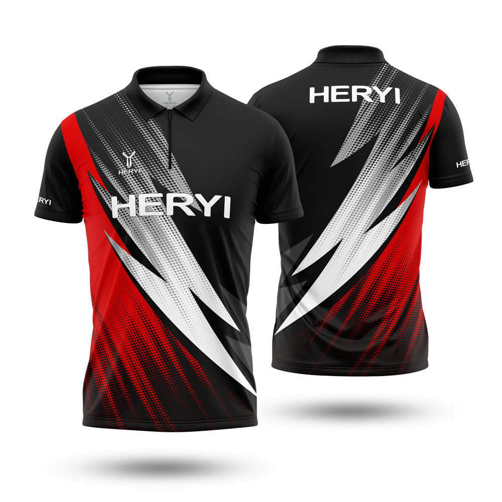 Custom Sublimation Prints Darts Shirts With Pocket Bull Pattern Dart Shirts With Zipper