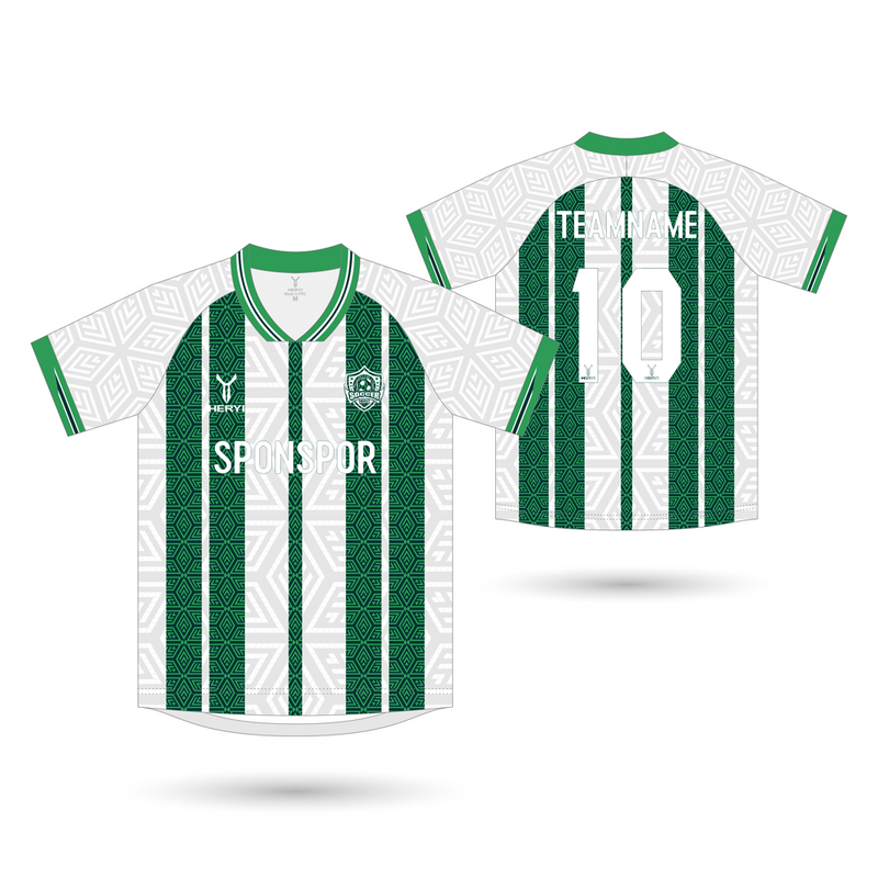 Sublimation Printed Green Striped Jersey | OEM Sportswear Factory