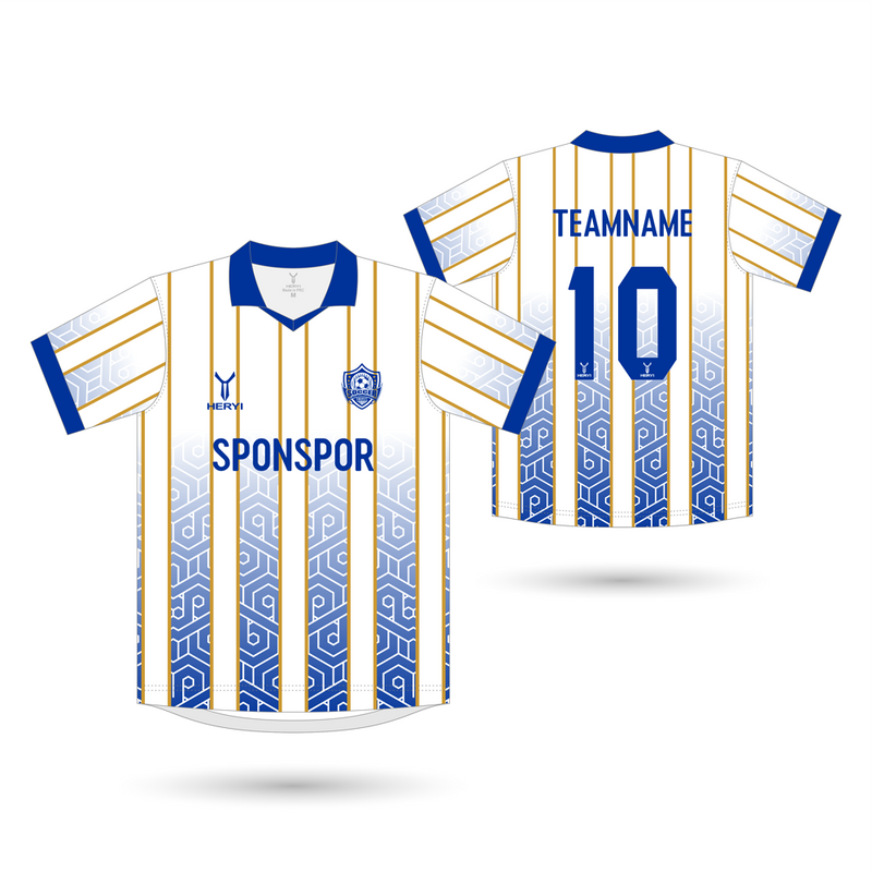Wholesale Custom Polo Collar Soccer Jersey | Geometric Gradient Design