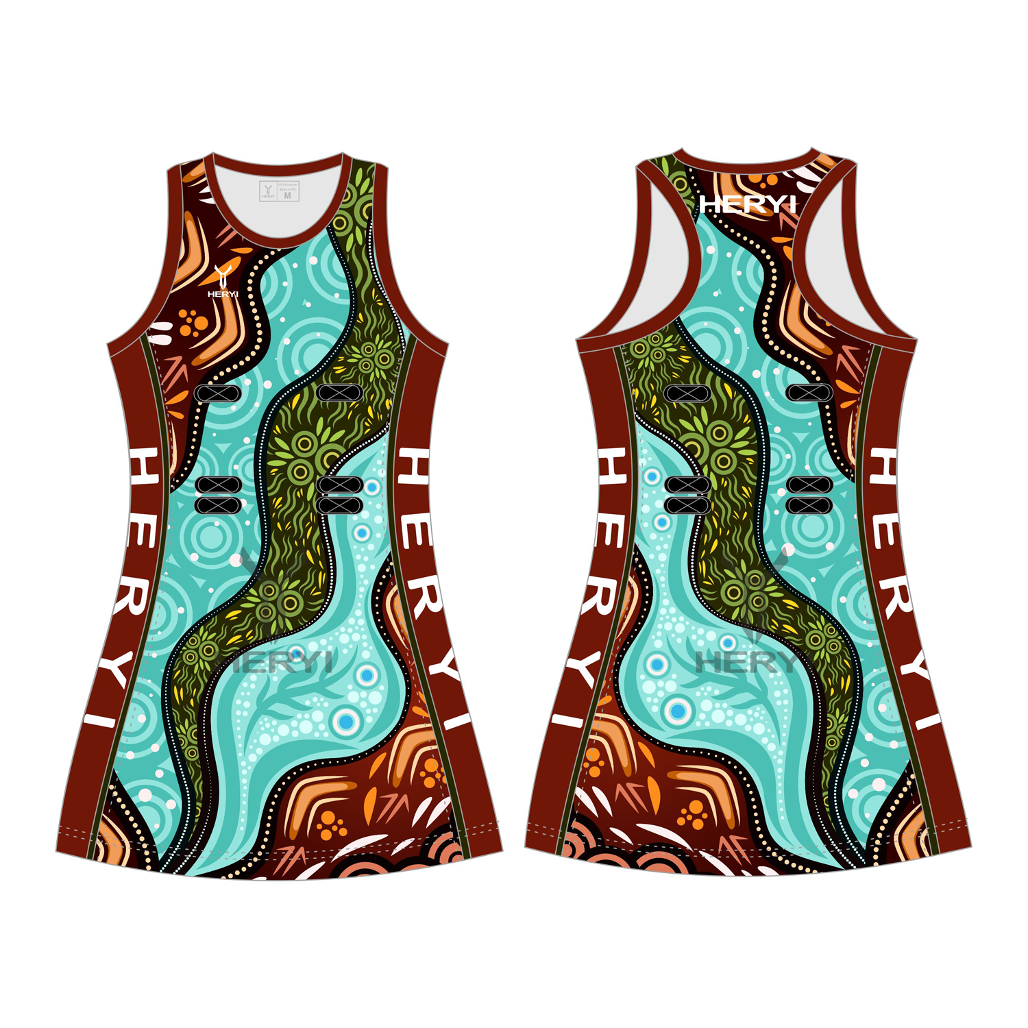 Custom aboriginal australians netball dress Heryi Sportswear Custom aboriginal australians netball dress Heryi Sportswear