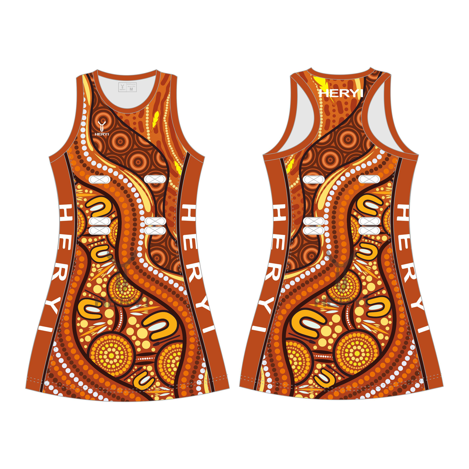 Custom aboriginal australians netball dress Heryi Sportswear Custom aboriginal australians netball dress Heryi Sportswear