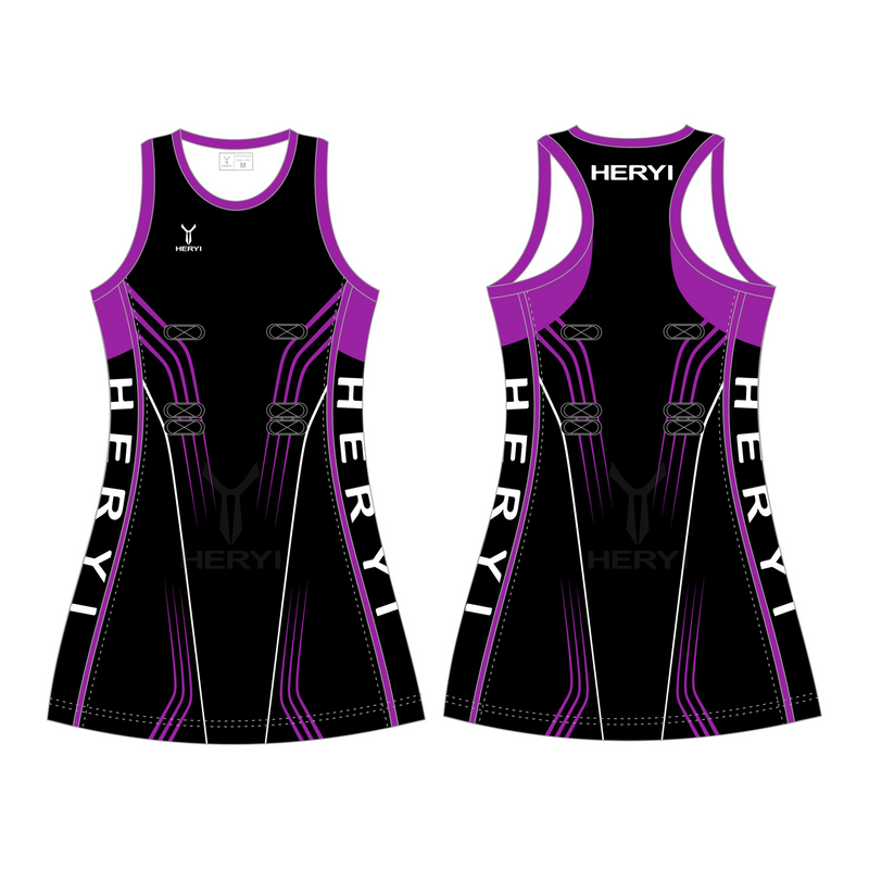 Custom black netball dress netball uniform